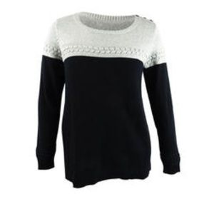 Charter club Heathered Cream and Black sweater